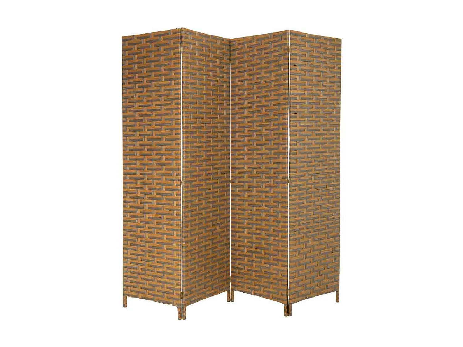 Paravent aus geflochtenem Papier mit 4 Paneelen 50(x4)x3x180