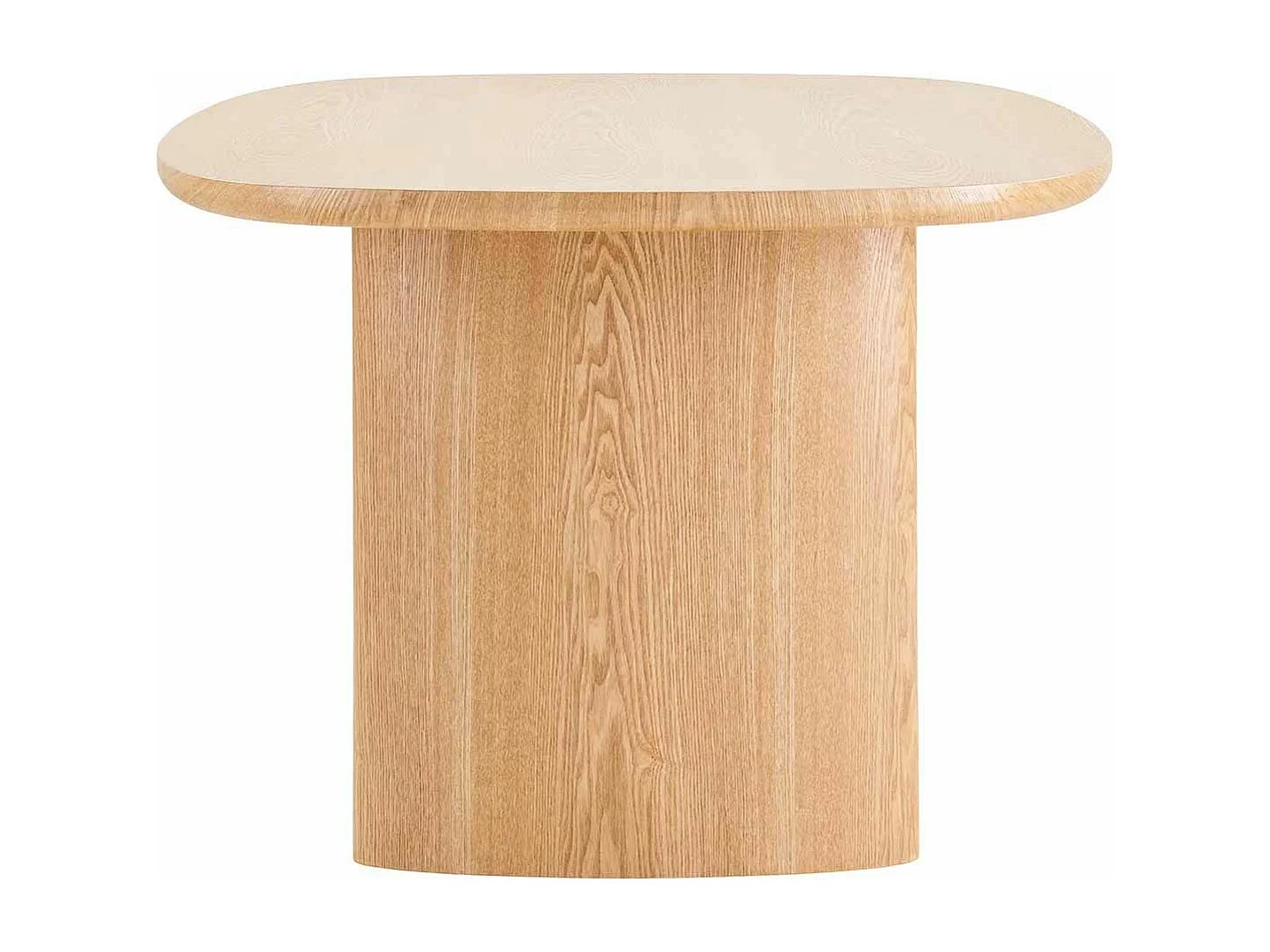 SIERRA - Table Repas Fixe Coins Arrondis 2 Piètements Larges Placage Frêne