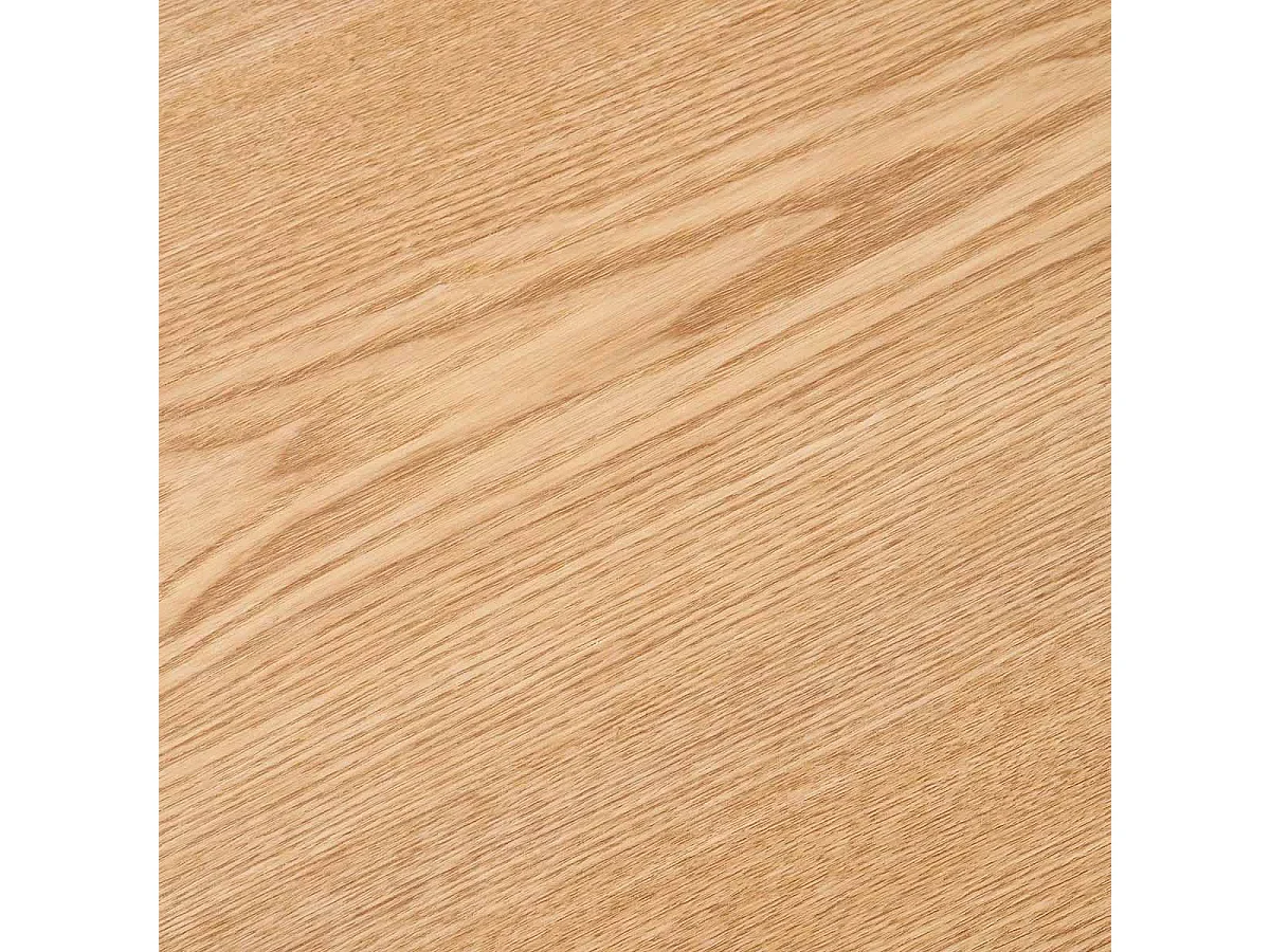 SIERRA - Table Repas Fixe Coins Arrondis 2 Piètements Larges Placage Frêne