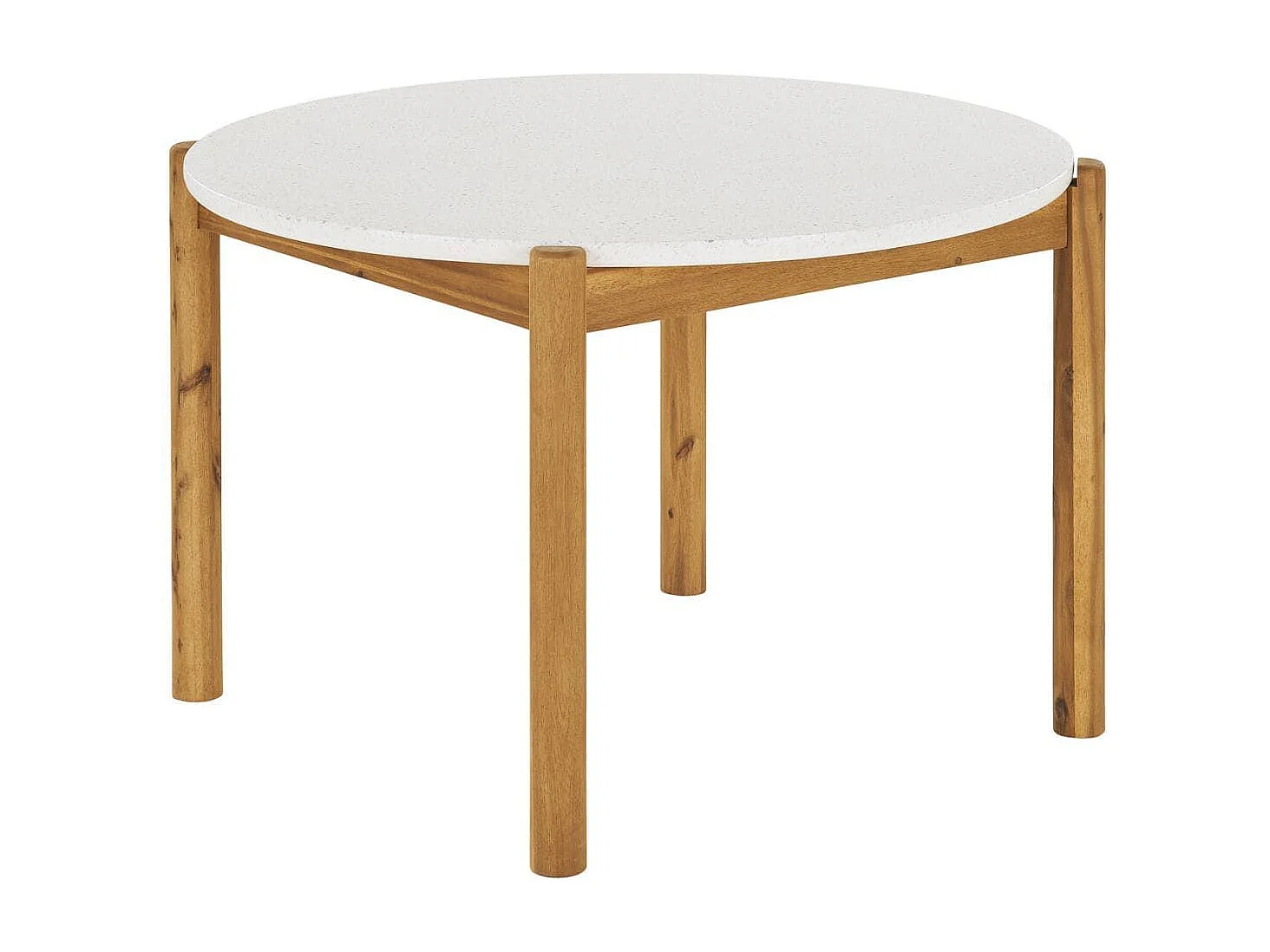 LORIENA - Ensemble repas de Jardin Table + 4 Fauteuils en Acacia Plateau en Terrazzo
