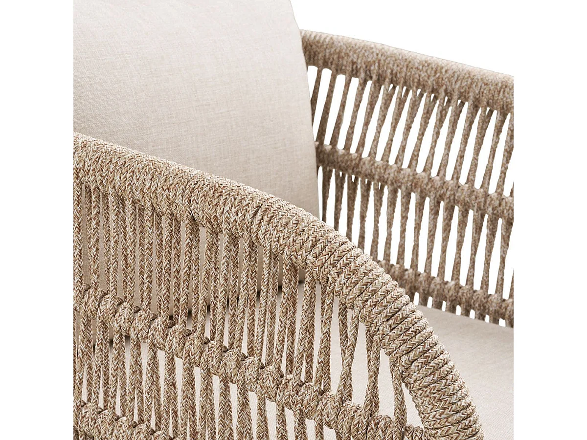 LORIENA - Ensemble repas de Jardin Table + 4 Fauteuils en Acacia Plateau en Terrazzo