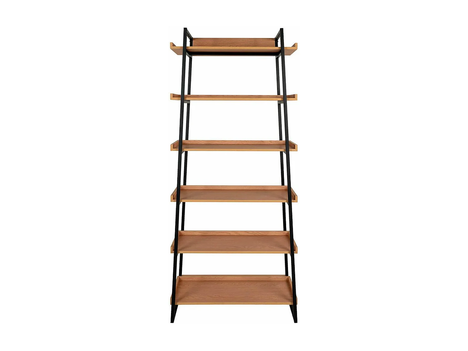 SAKARIA - Etagère 6 Niveaux MDF Structure Acier Noir