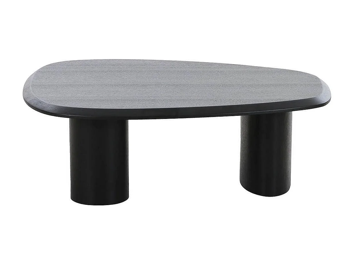 TANELIA - Table basse Ovale 3 Pieds Placage Frêne Teinté Noir