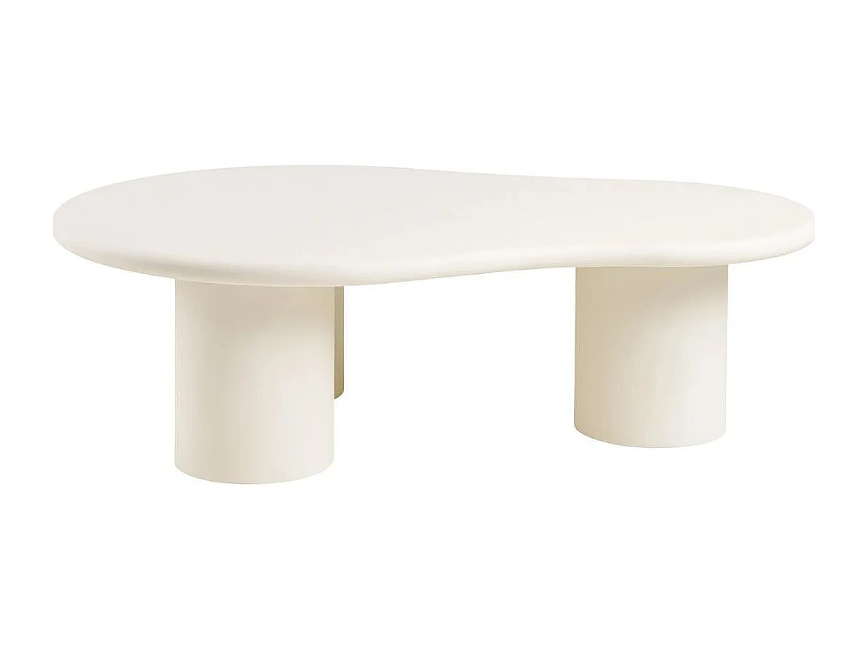 PALMA - Table basse Ovale 3 Pieds MDF Aspect Ciment Gris Clair