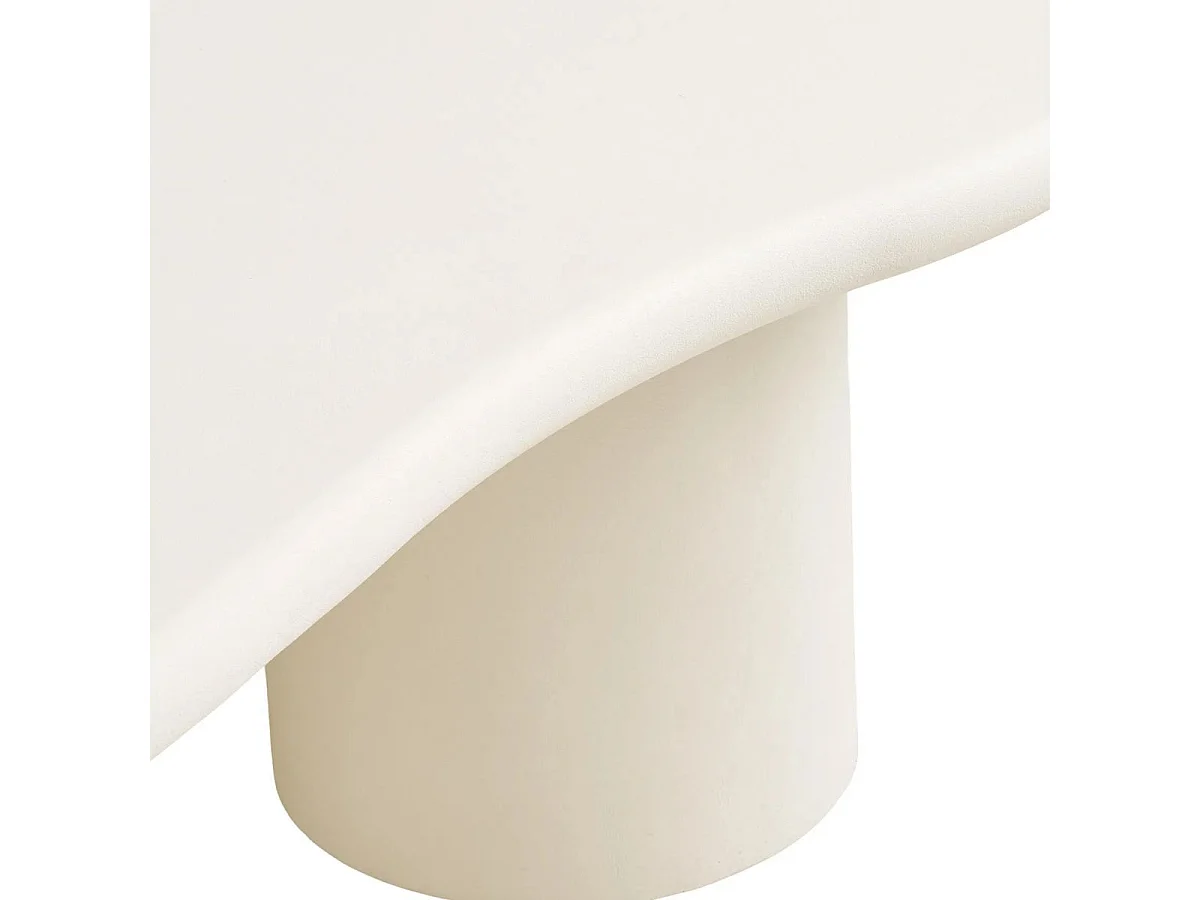 PALMA - Table basse Ovale 3 Pieds MDF Aspect Ciment Gris Clair