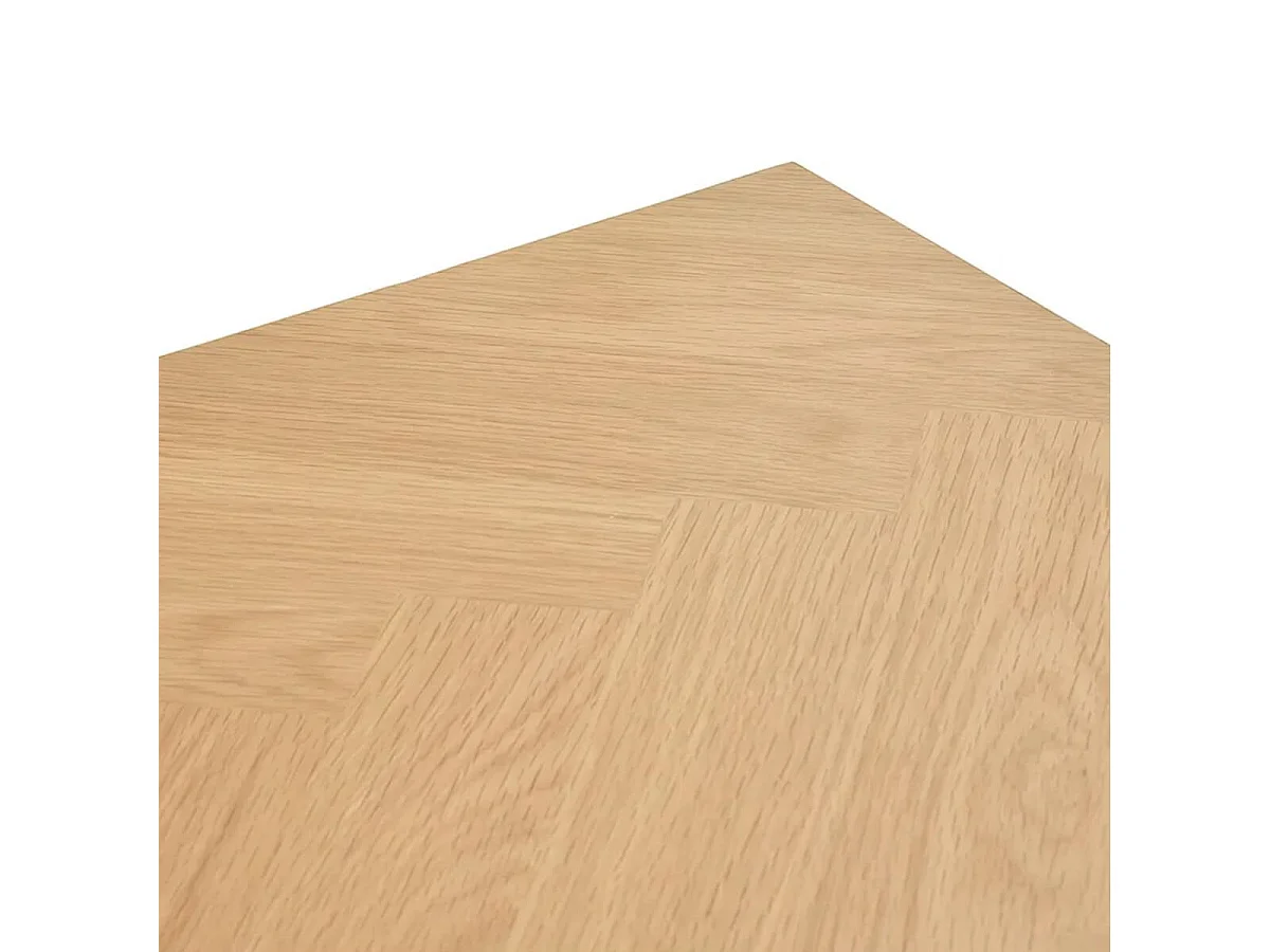 VIANA - Table basse Rectangulaire Placage Chêne à Motif Chevrons Pieds Teintés Noir