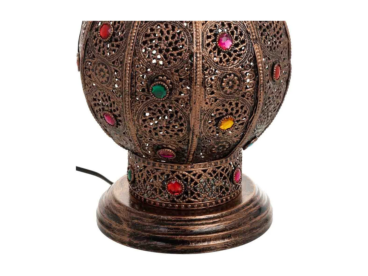 Lámpara de metal cristal acrilico de colores 23x23x49.5h cm