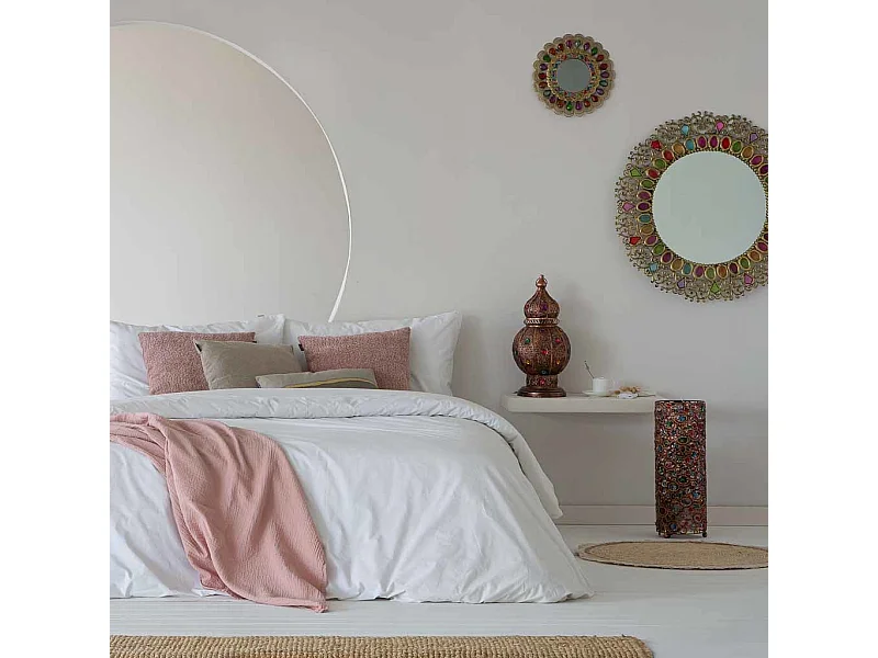 Metallampe mit buntem Acrylglas, 23x23x49,5H cm