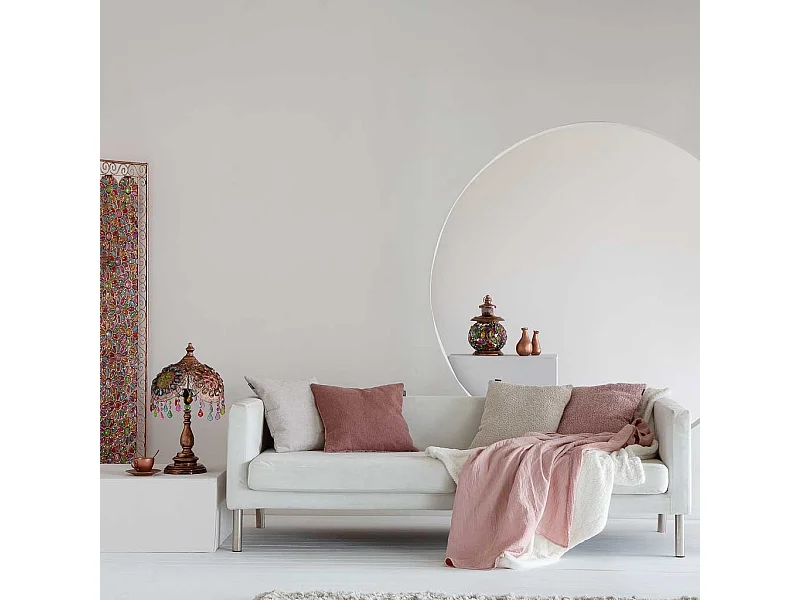 Metallampe mit buntem Acrylglas, 20x20x31,5H cm