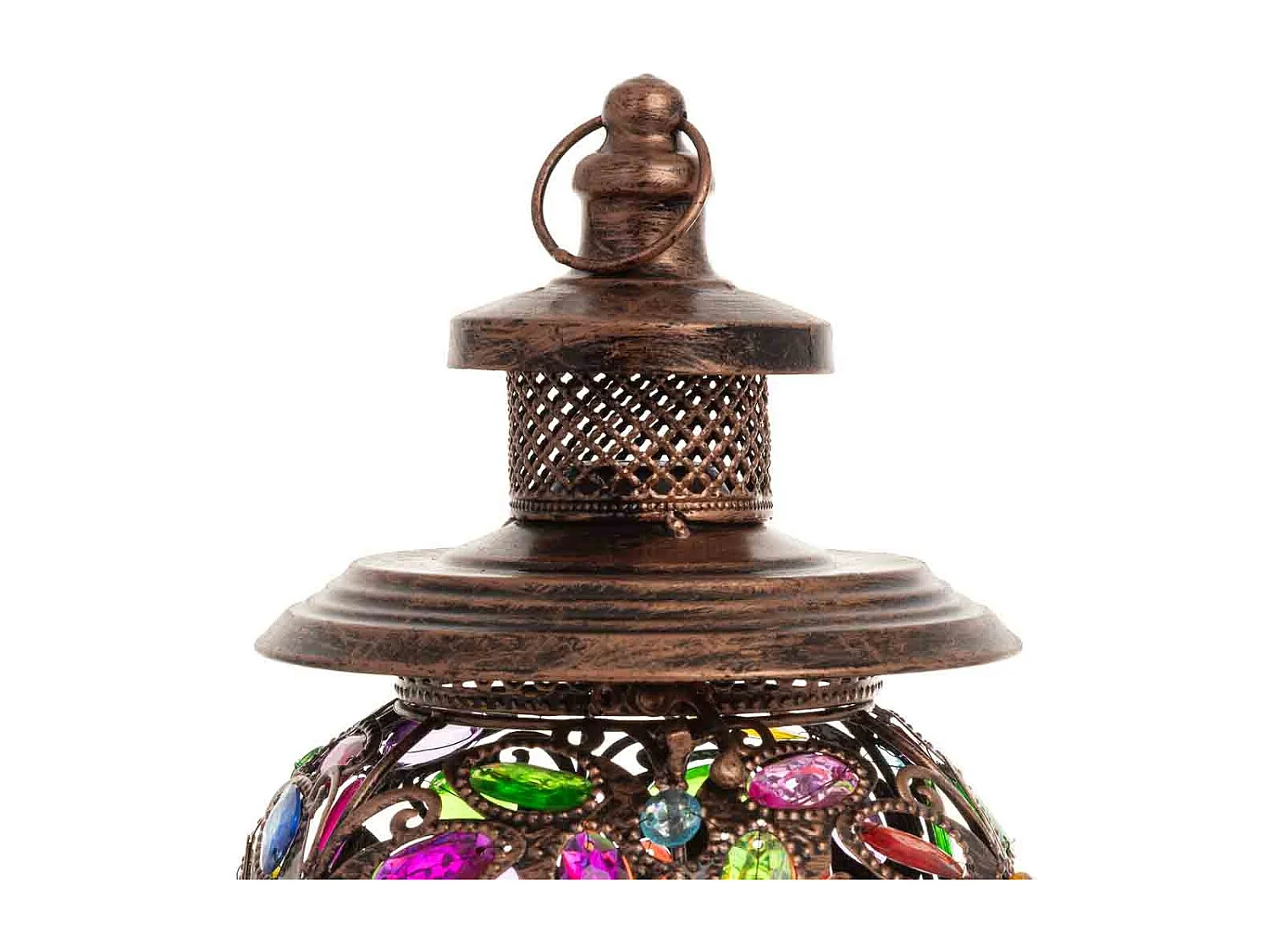 Lâmpada de metal com vidro acrílico colorido 20x20x31.5h cm