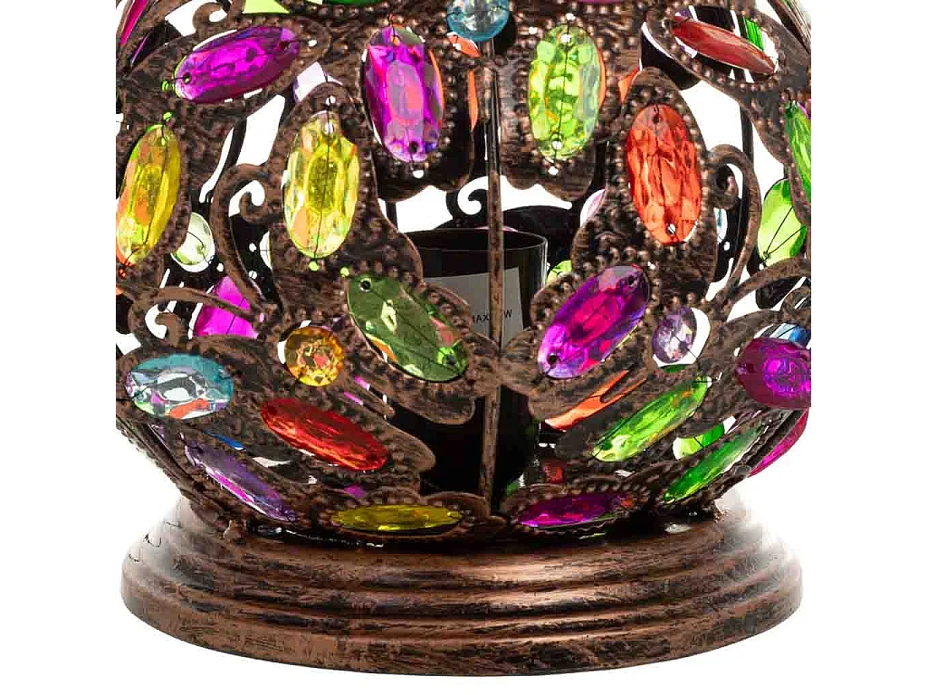 Lâmpada de metal com vidro acrílico colorido 20x20x31.5h cm