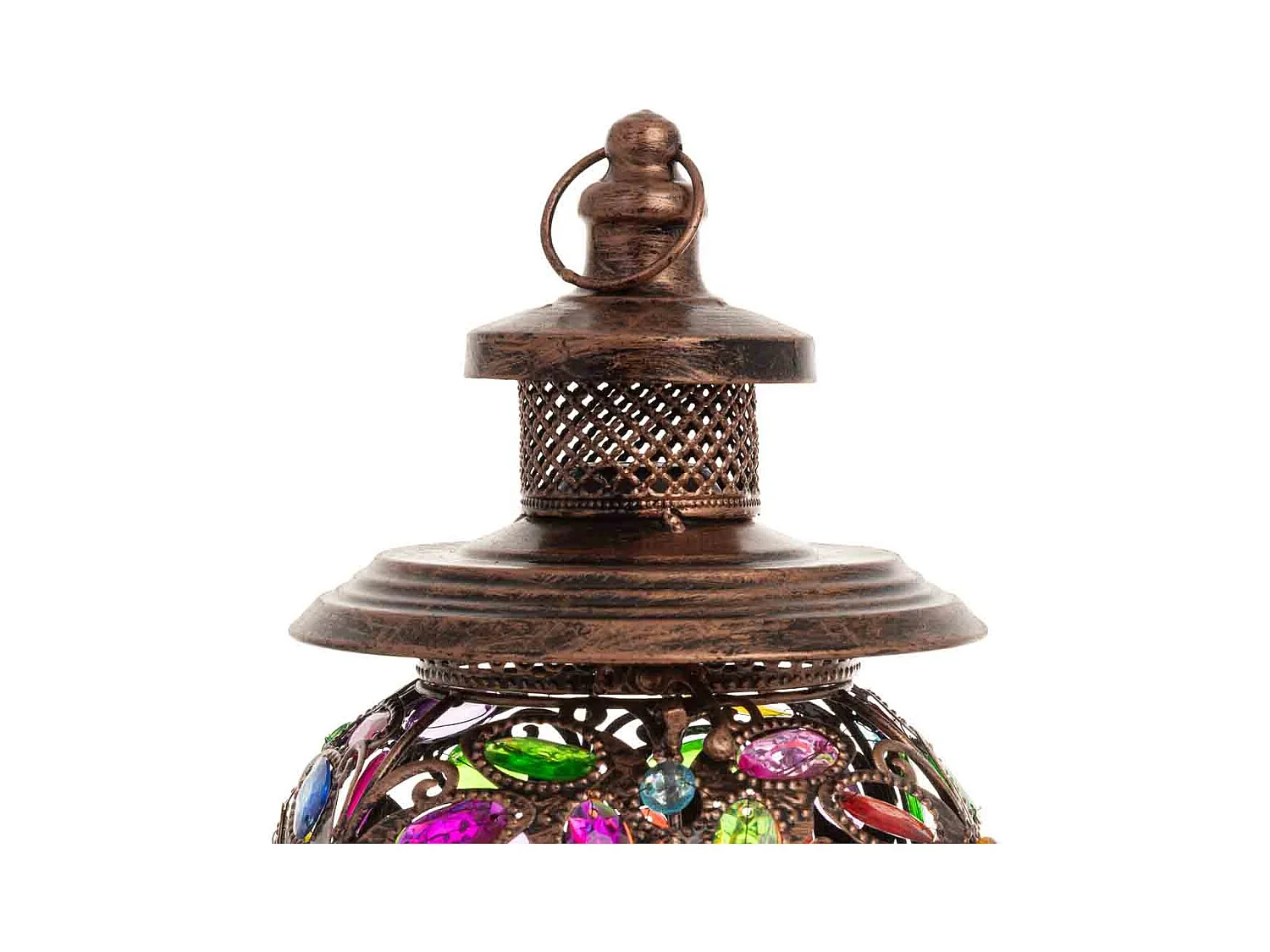 Metallampe mit buntem Acrylglas, 20x20x31,5H cm