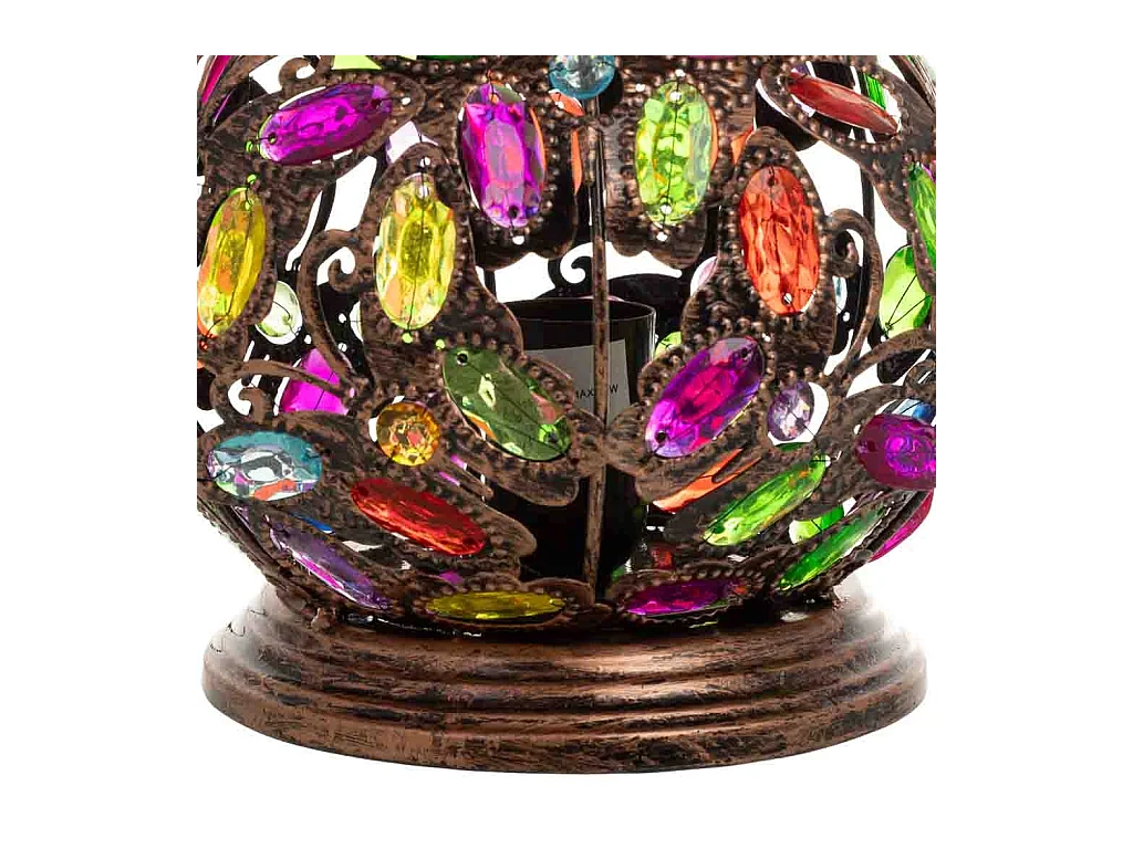 Metallampe mit buntem Acrylglas, 20x20x31,5H cm