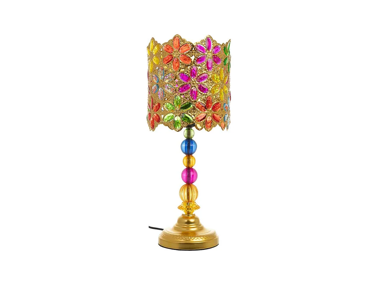 Lampe en métal avec verre acrylique coloré