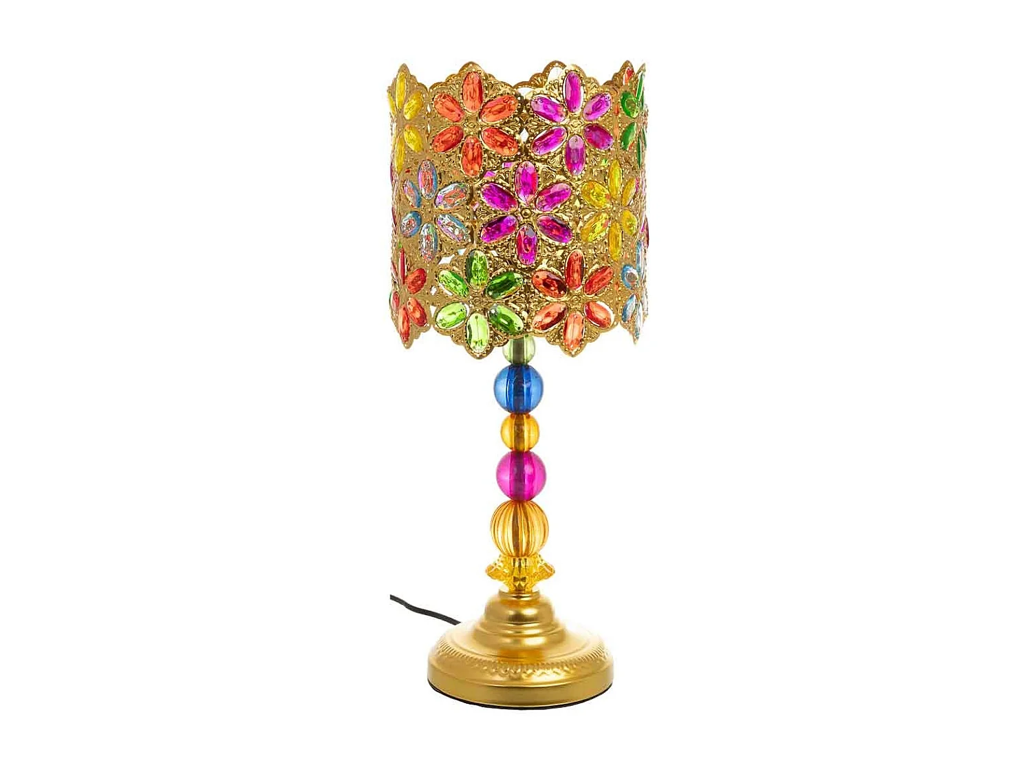 Lampada in metallo con vetro acrilico colorato 23x23x46