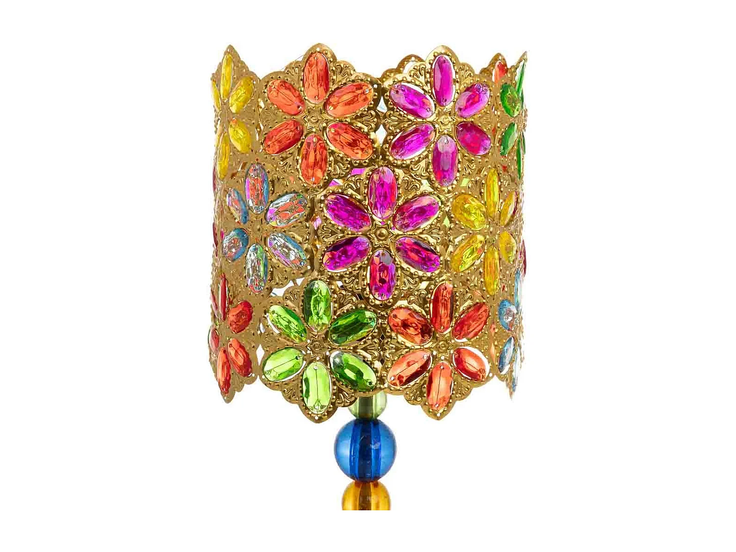 Lampada in metallo con vetro acrilico colorato 23x23x46