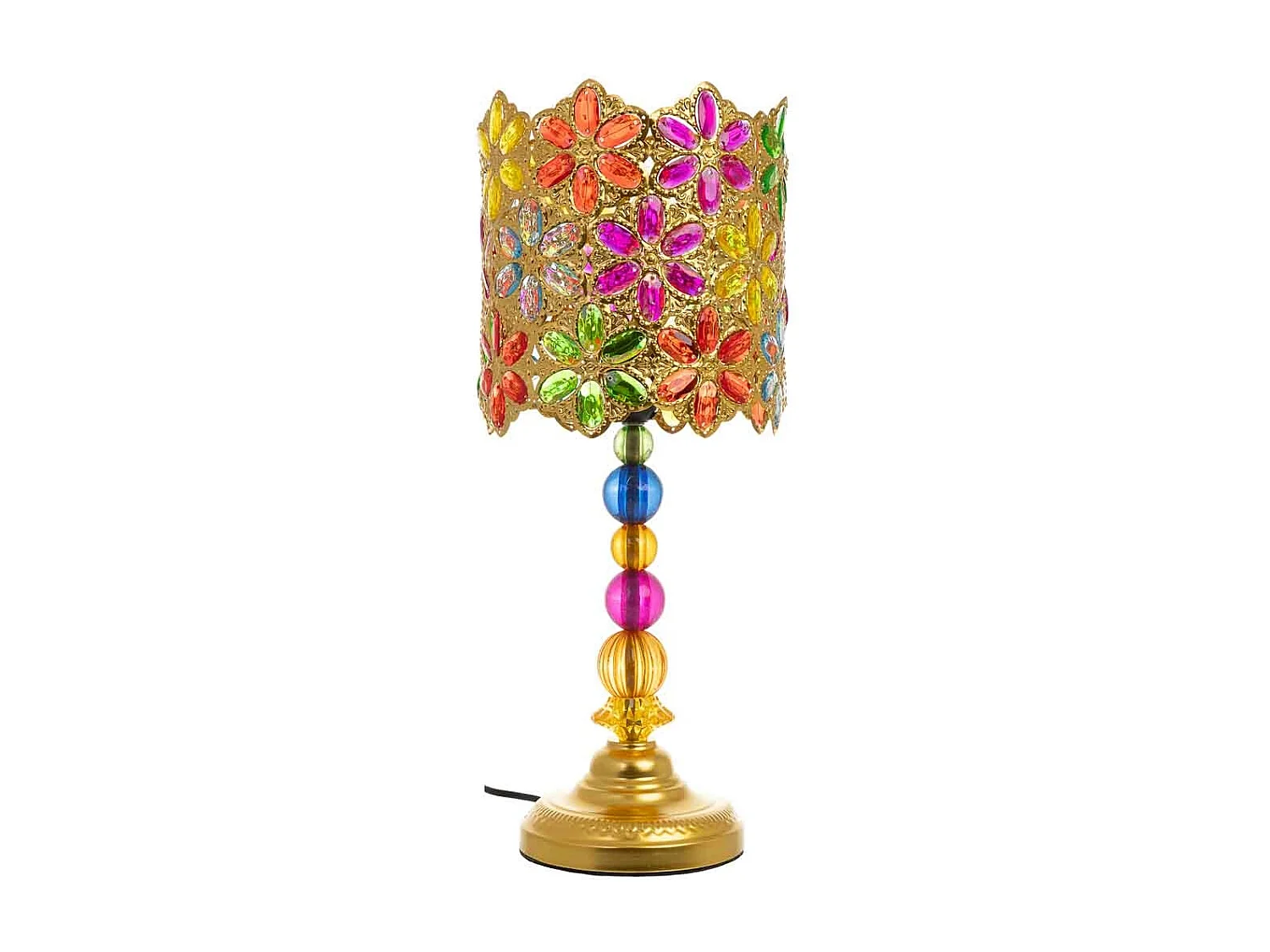 Lampada in metallo con vetro acrilico colorato 23x23x46