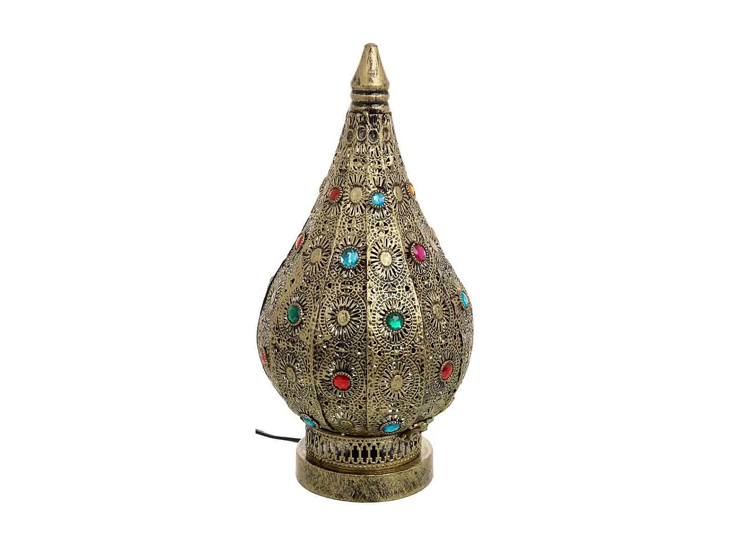 Lâmpada de metal com vidro acrílico colorido D20x38h cm