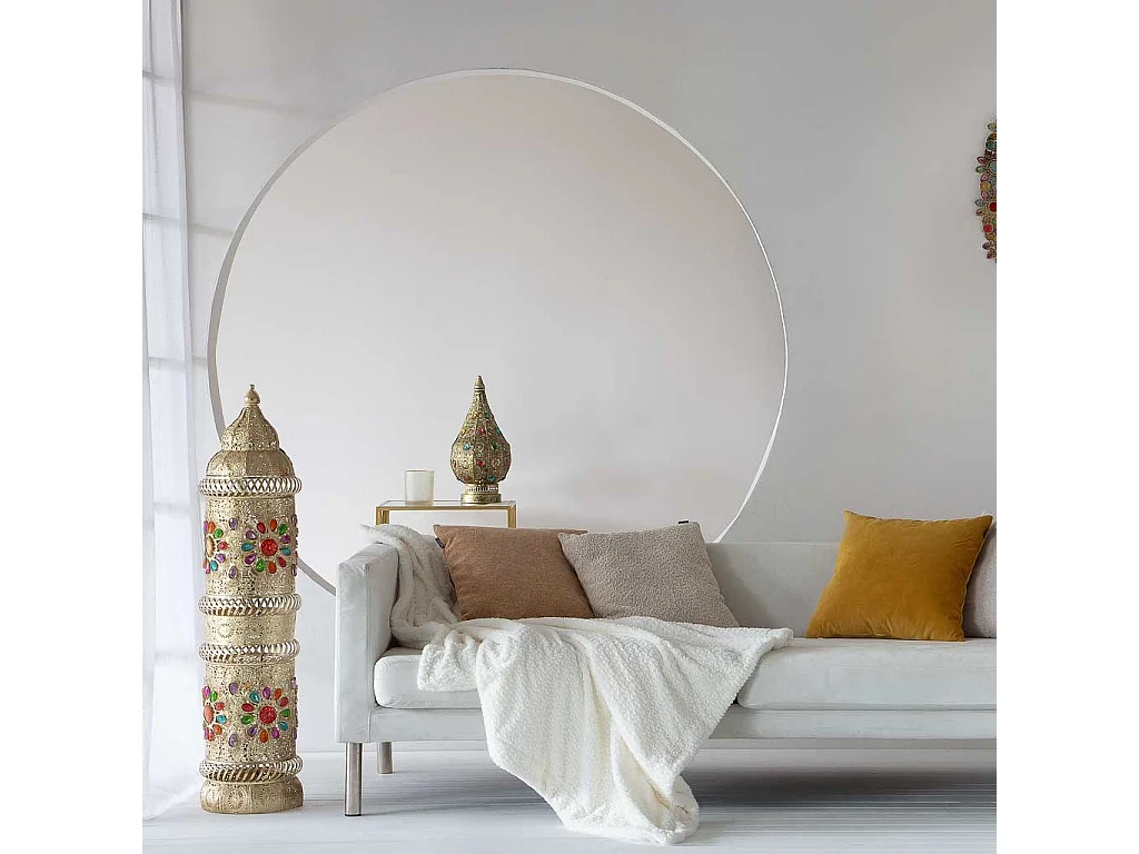 Lampada in metallo con vetro acrilico colorato D20x38h cm