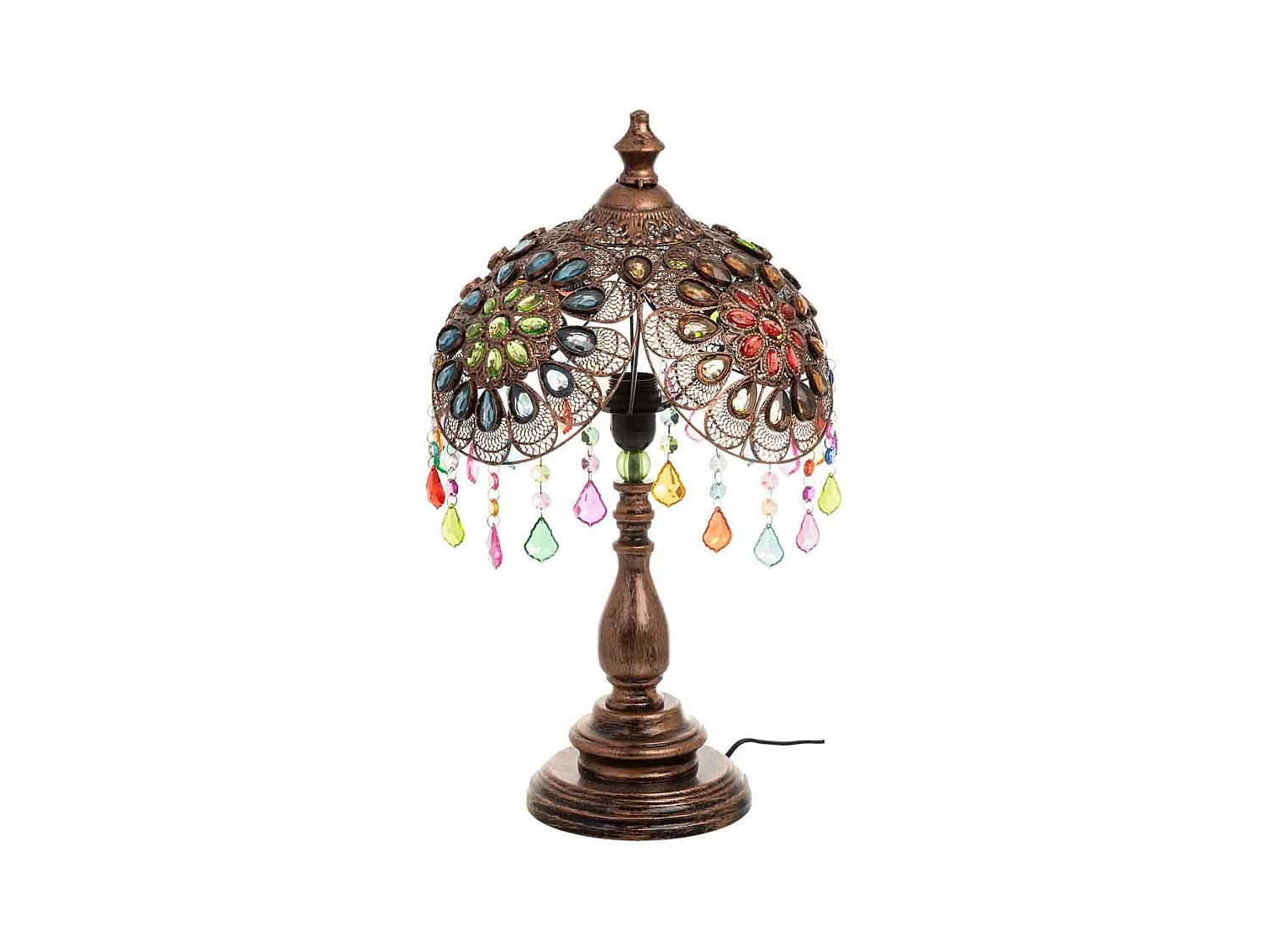 Lampada in metallo con perline in cristallo acrilico D35x30h cm