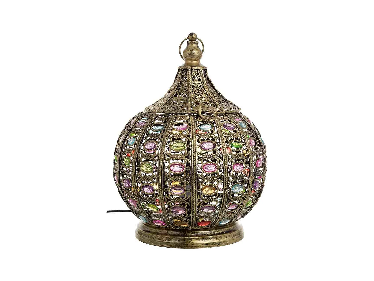 Lâmpada de metal com vidro acrílico colorido D27x33h cm