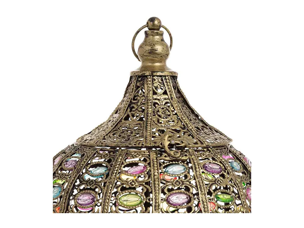 Lâmpada de metal com vidro acrílico colorido D27x33h cm