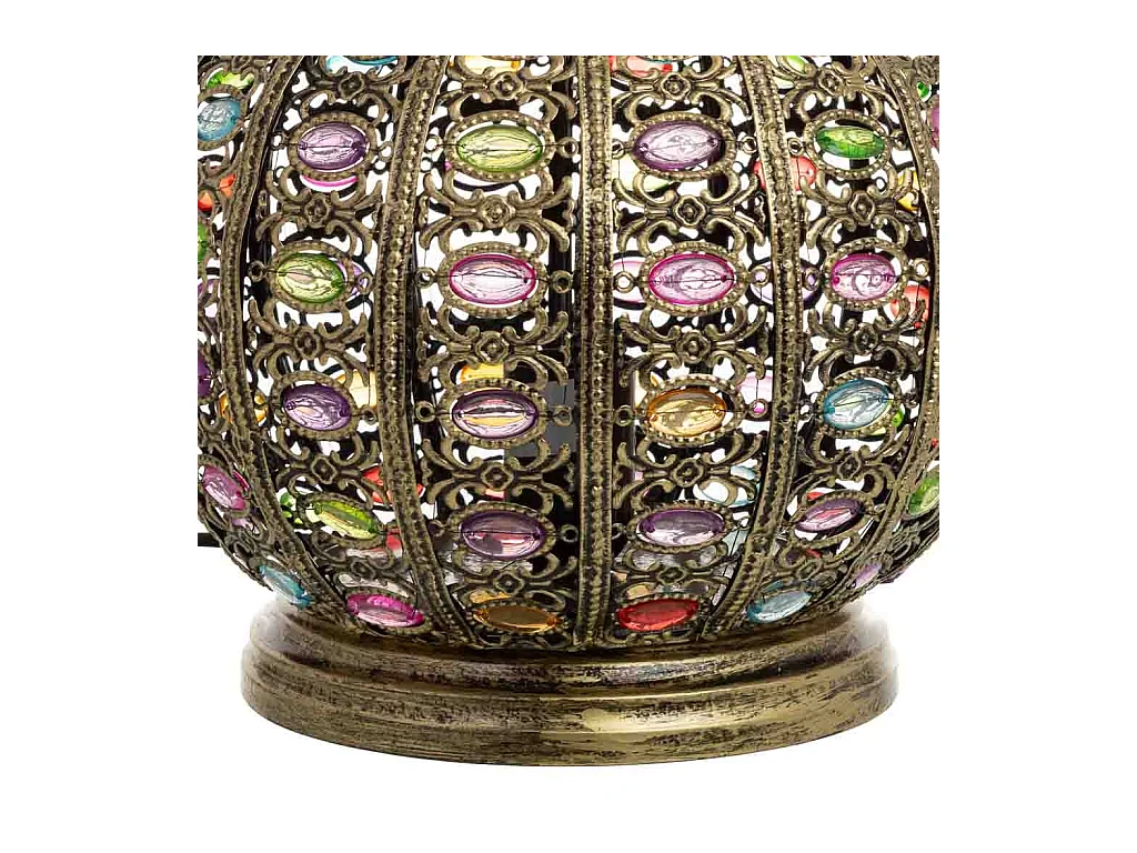 Lâmpada de metal com vidro acrílico colorido D27x33h cm