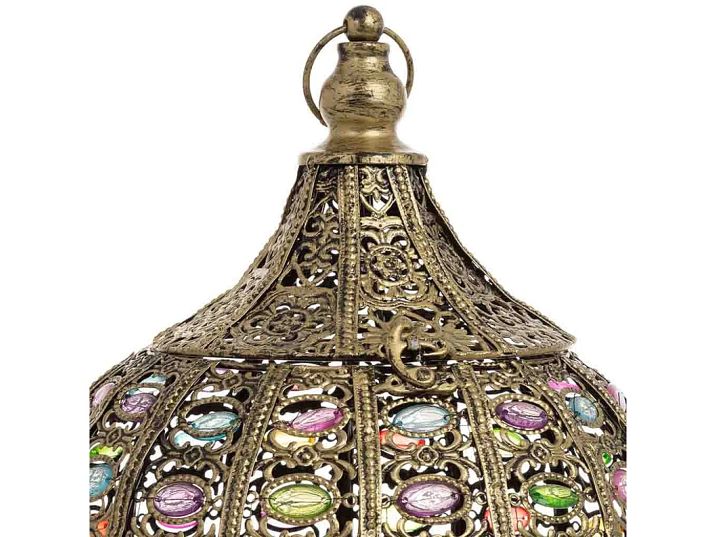 Lampada in metallo con vetro acrilico colorato D27x33h cm