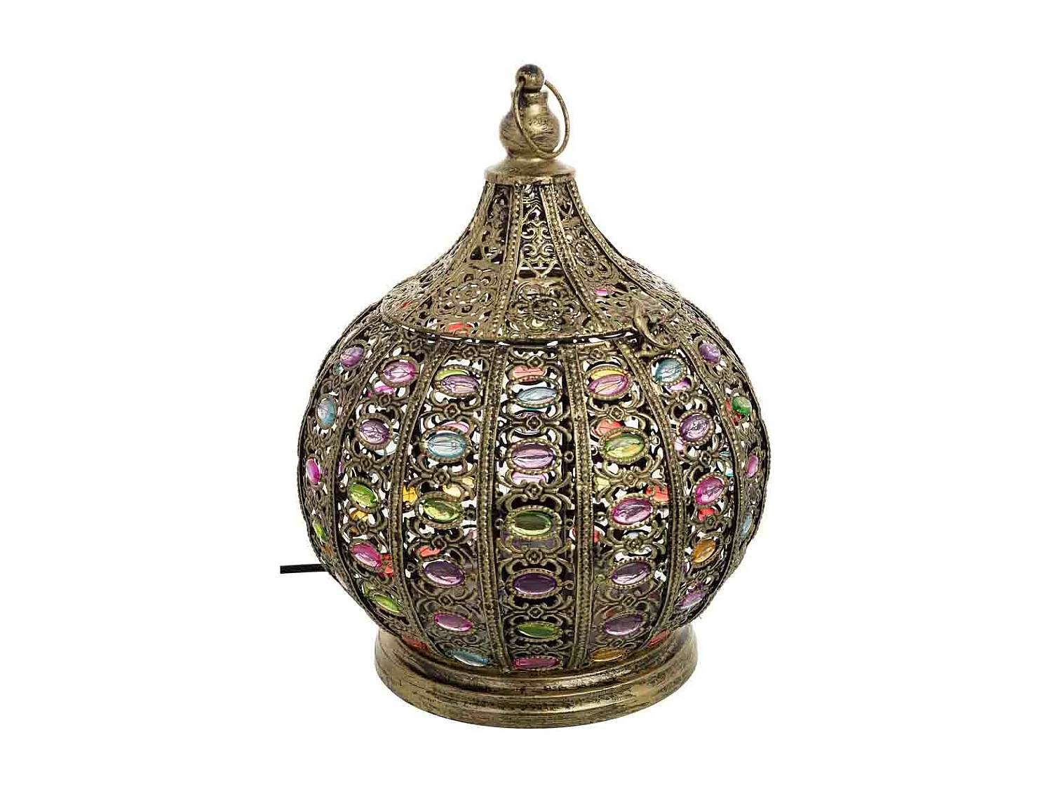 Lâmpada de metal com vidro acrílico colorido D27x33h cm