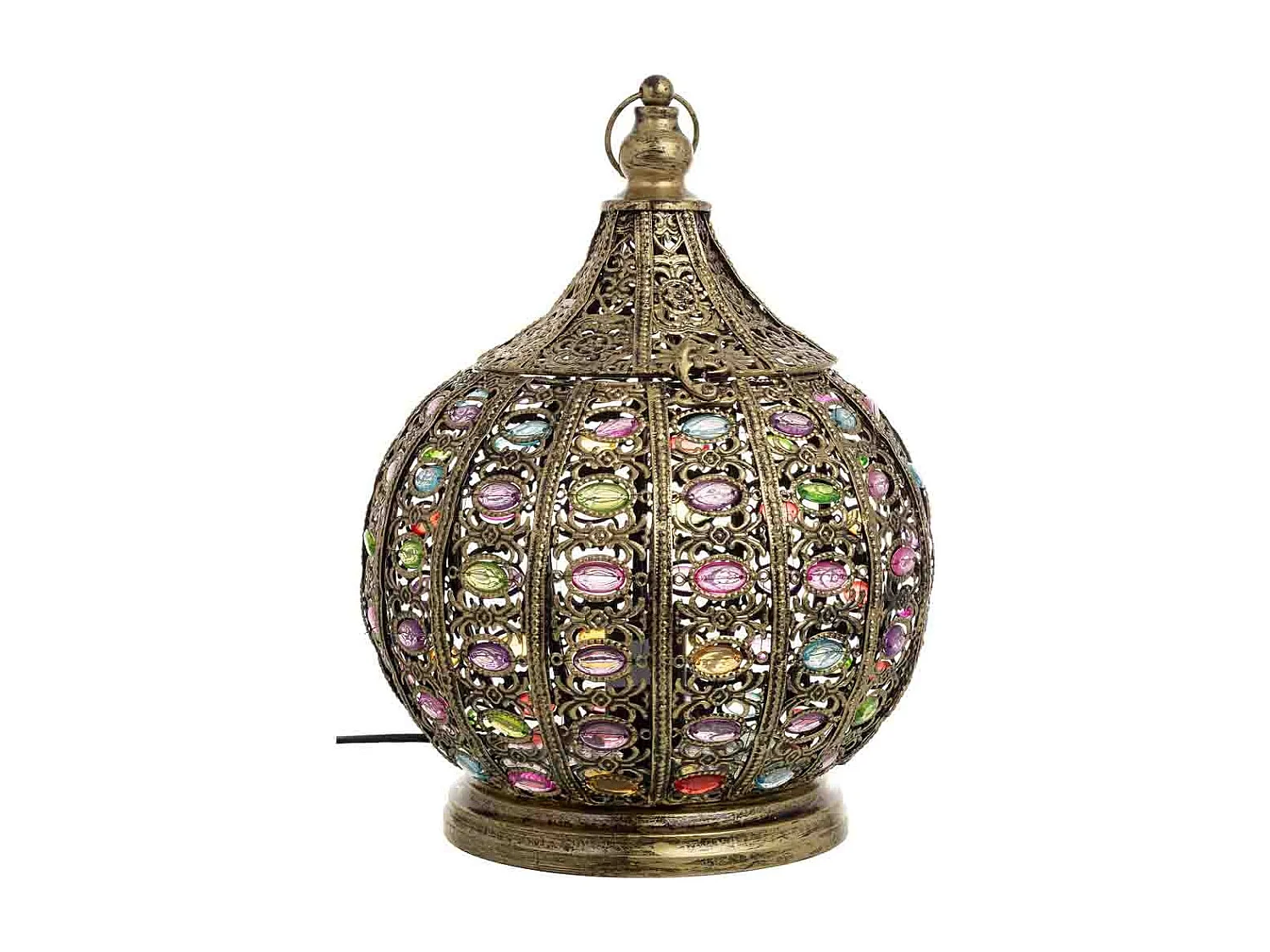 Lâmpada de metal com vidro acrílico colorido D27x33h cm