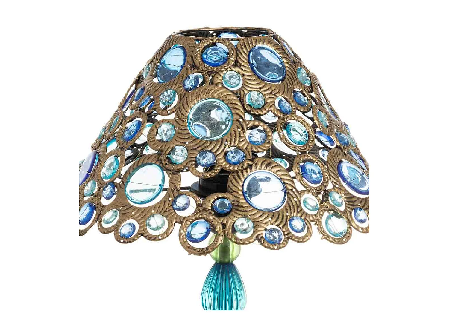 Lampe en métal bleu avec verre acrylique coloré 30x47.5h cm