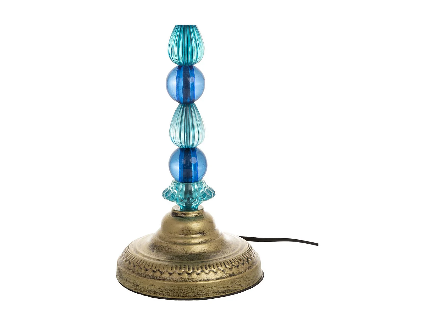 Lampe en métal bleu avec verre acrylique coloré 30x47.5h cm