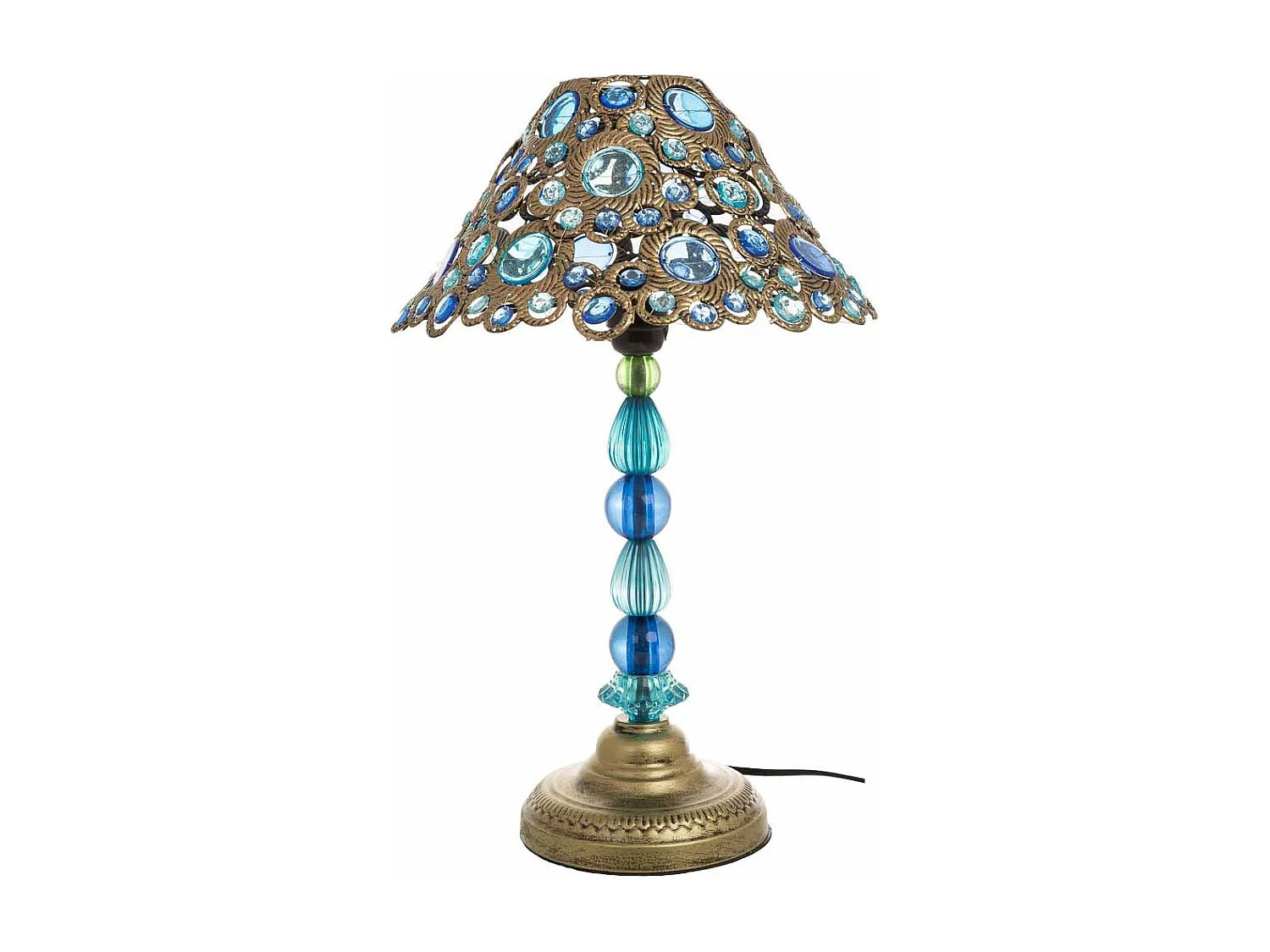 Lampada in metallo blu con vetro acrilico colorato 30x47.5h cm