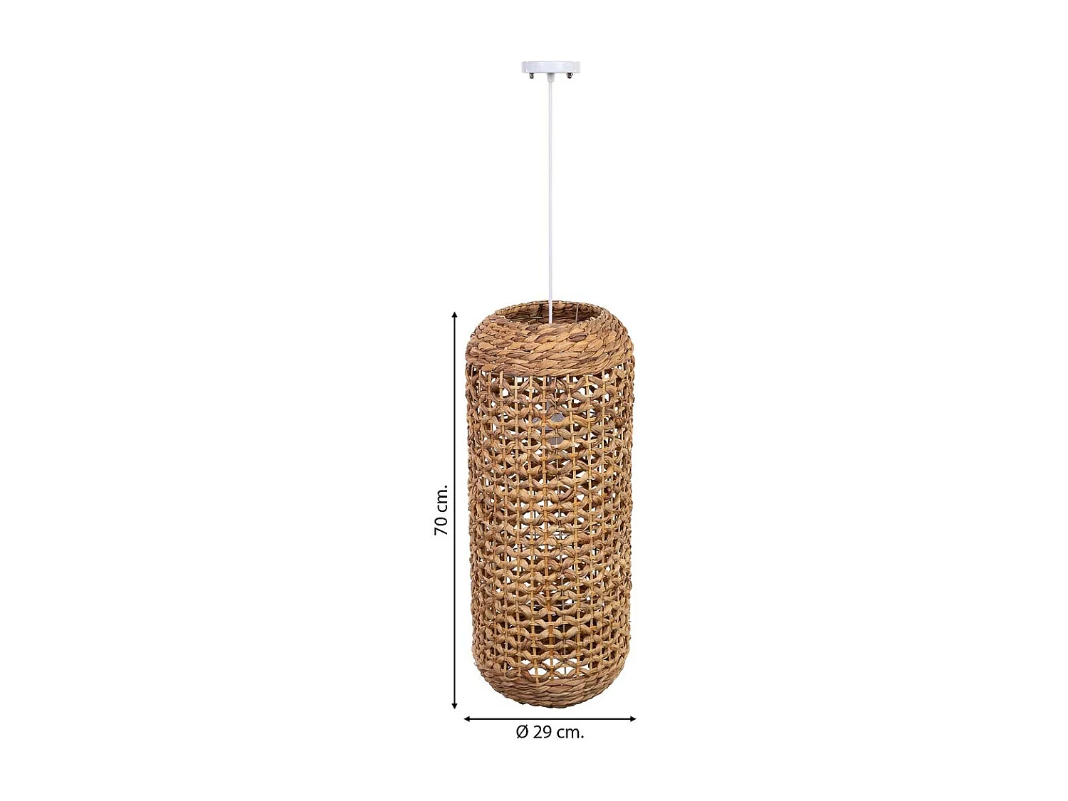 Deckenleuchte aus Hyazinthenfaser D29x70j cm