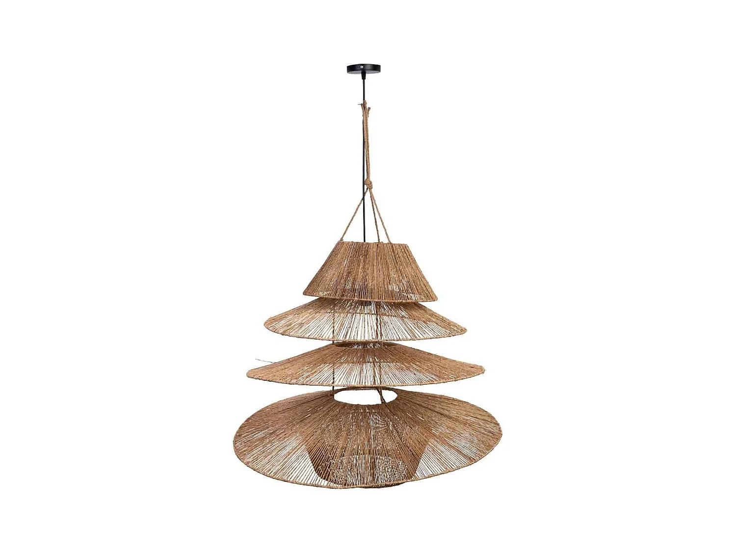Lampe de plafond en rotin marron D80x68h cm