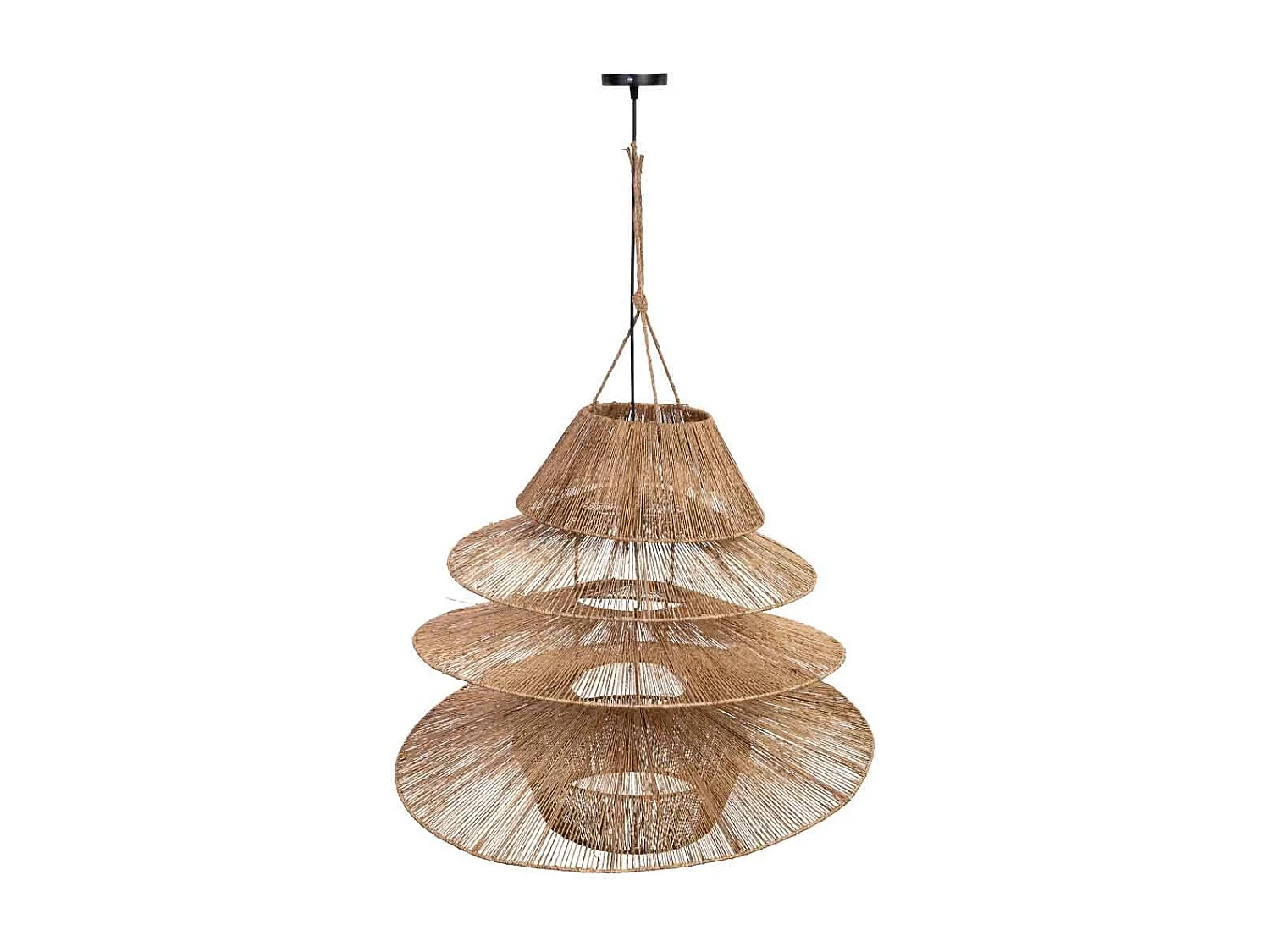 Lámpara techo de ratan marrón D80x68h cm