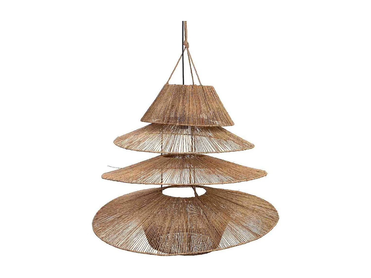 Lámpara techo de ratan marrón D80x68h cm