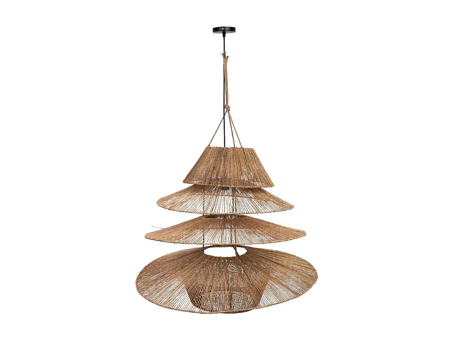 Lâmpada de teto de rattan marrom D80x68h cm