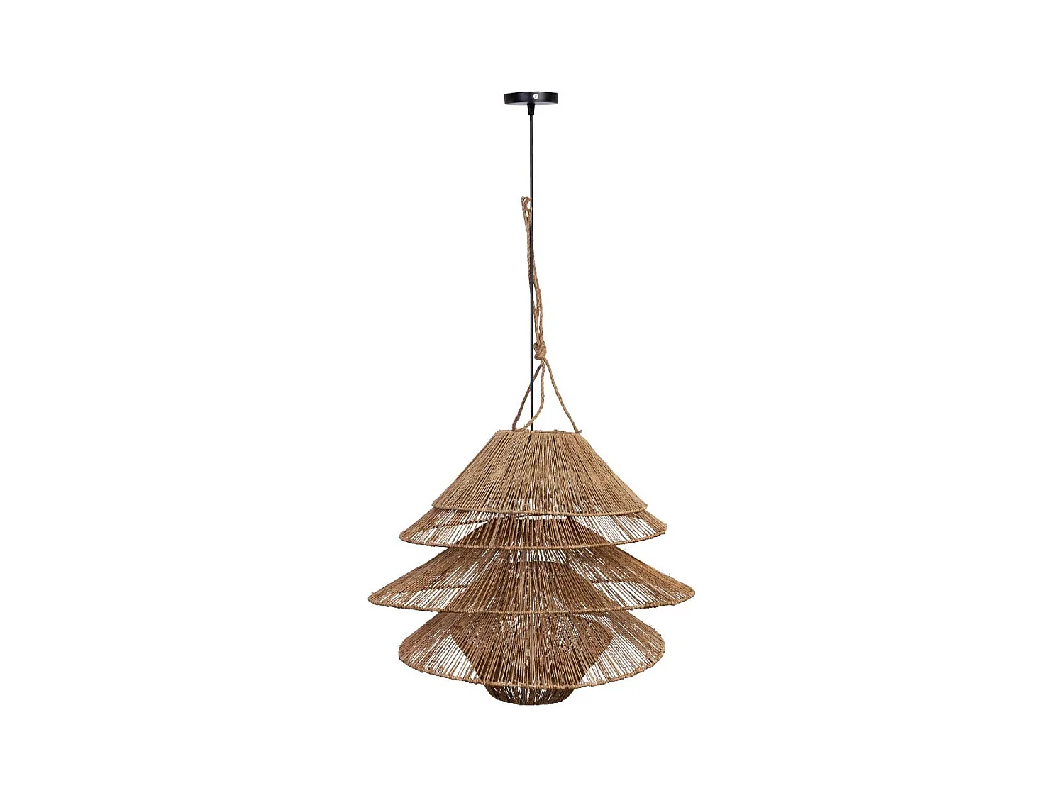 Lampe de plafond en rotin marron D60x30h cm