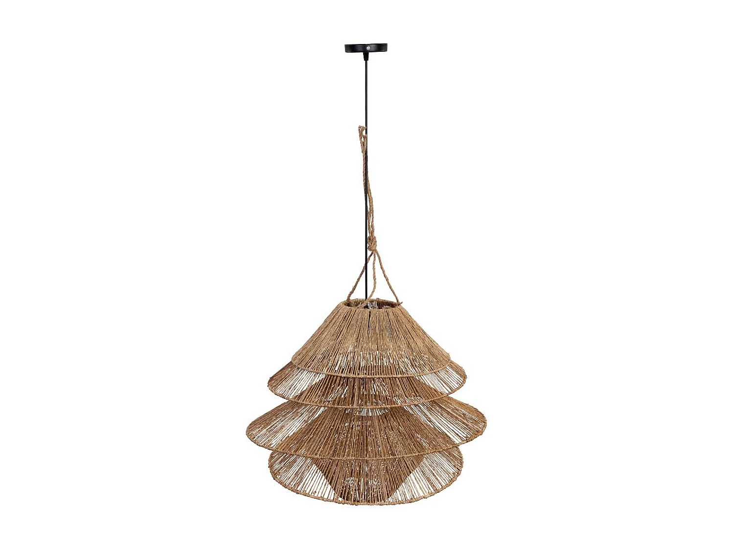 Lâmpada de teto de rattan marrom D60x30h cm