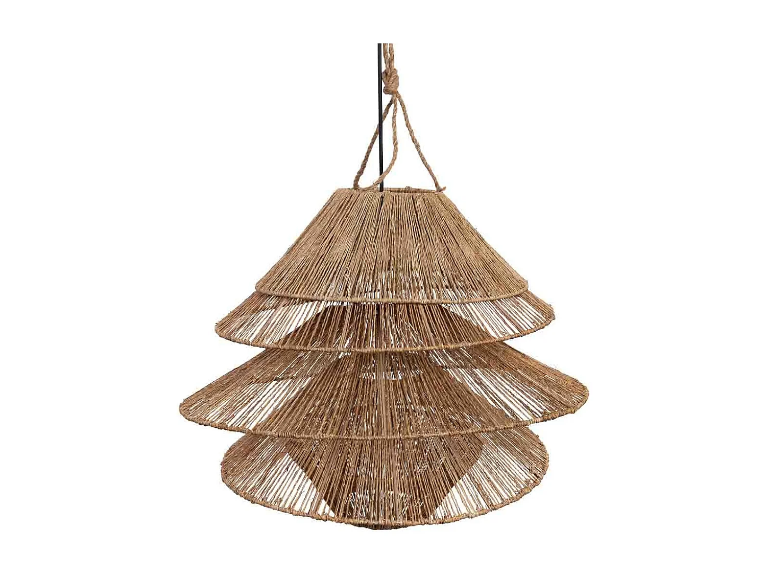 Lâmpada de teto de rattan marrom D60x30h cm