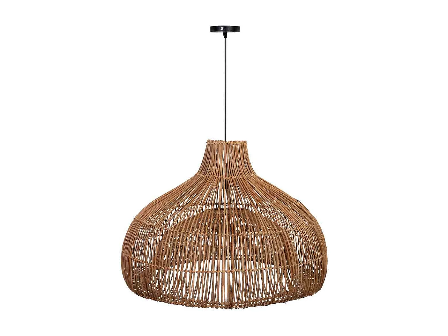 Lâmpada de teto de rattan marrom D66,5x47h cm