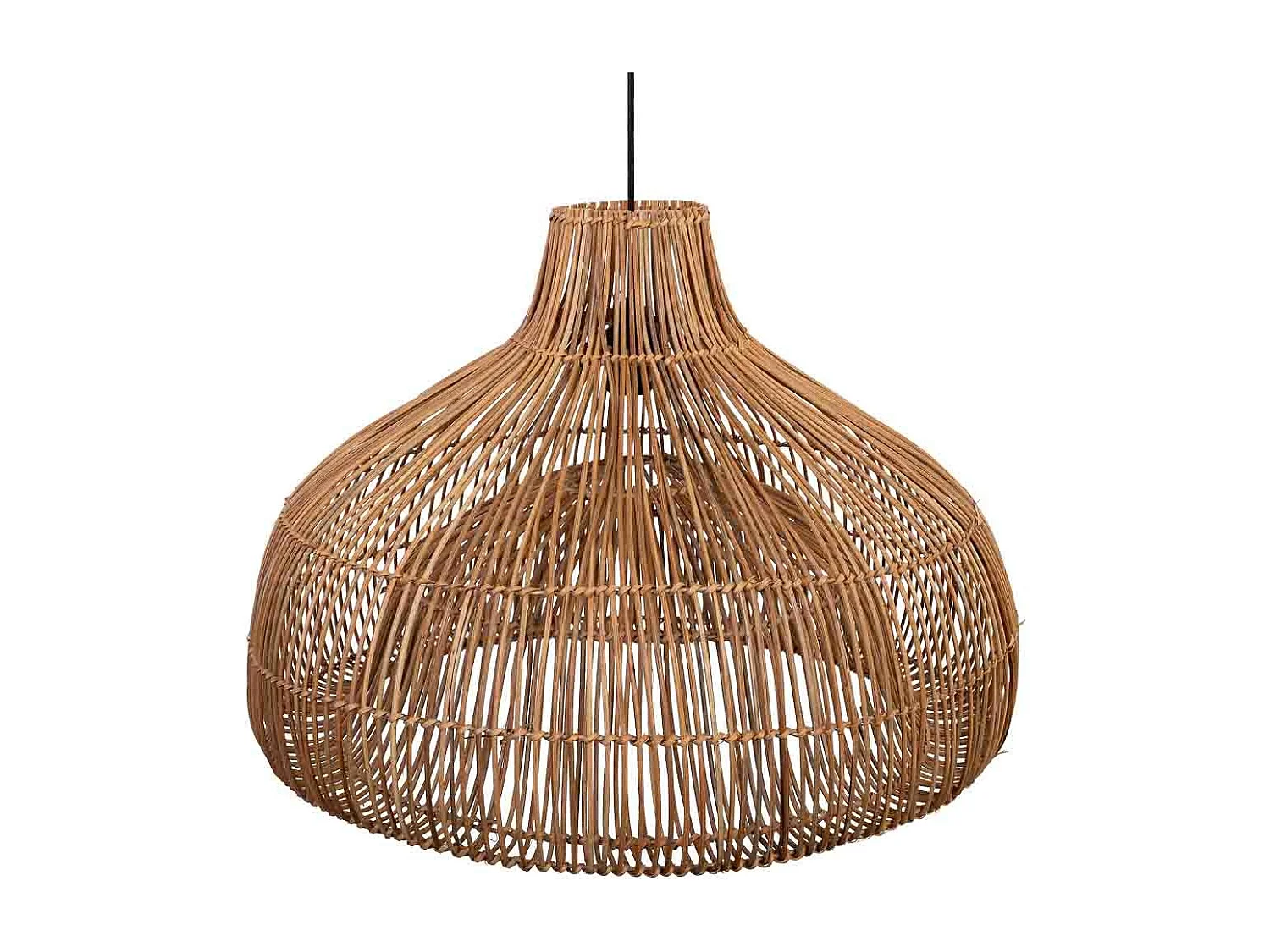 Lâmpada de teto de rattan marrom D66,5x47h cm