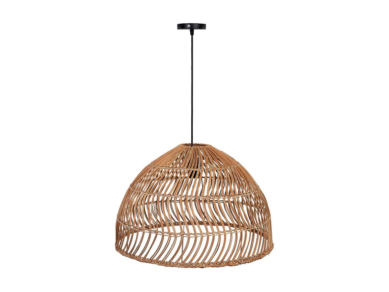Lámpara techo de ratan marrón D50x32h cm