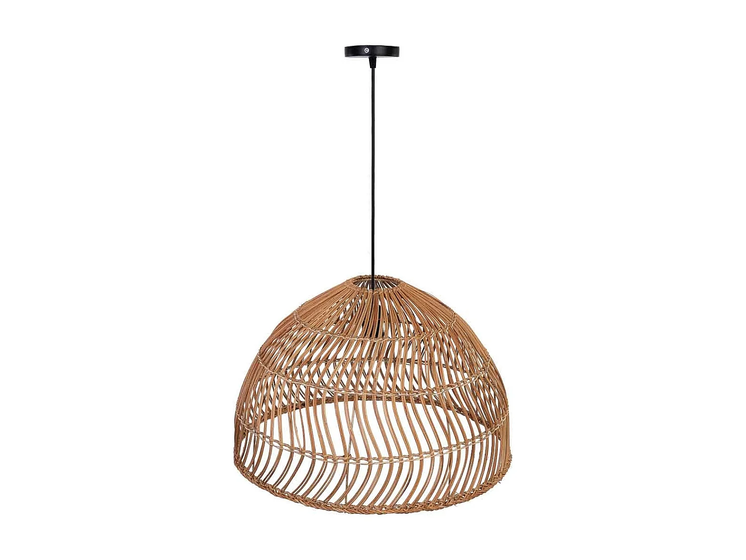 Lámpara techo de ratan marrón D50x32h cm