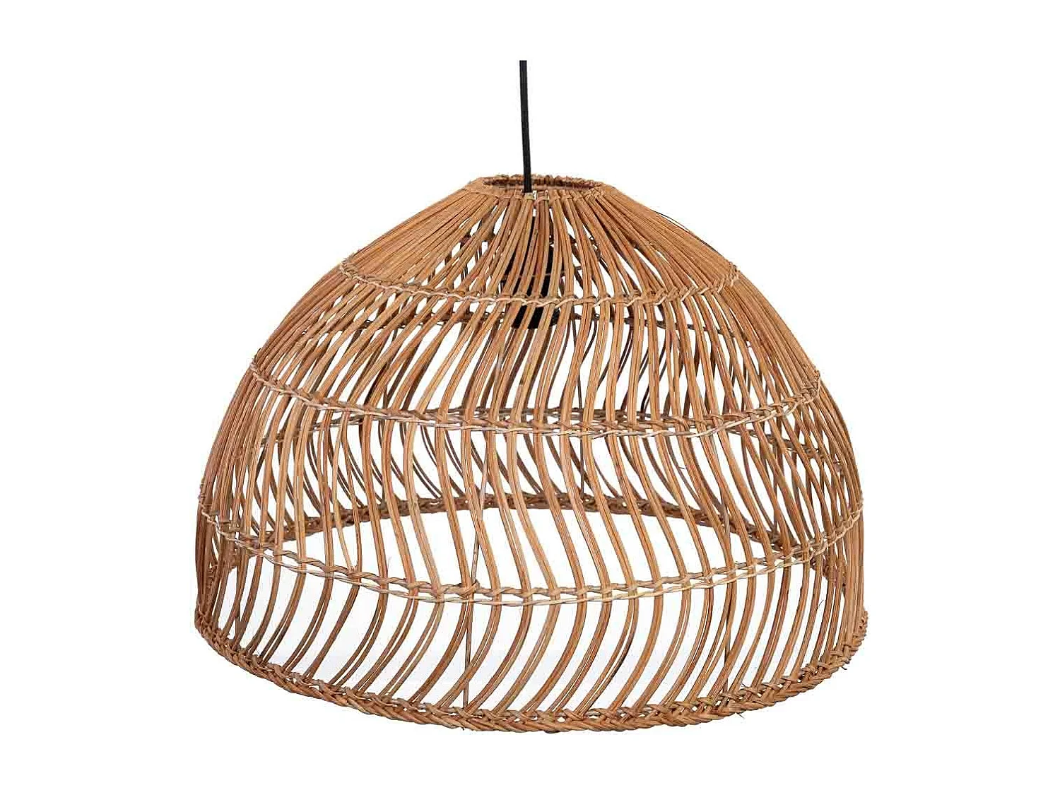 Lámpara techo de ratan marrón D50x32h cm