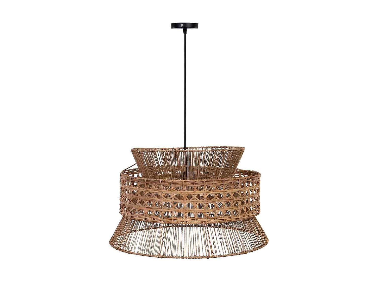 Lâmpada de teto de rattan e juta marrom D50x33h cm