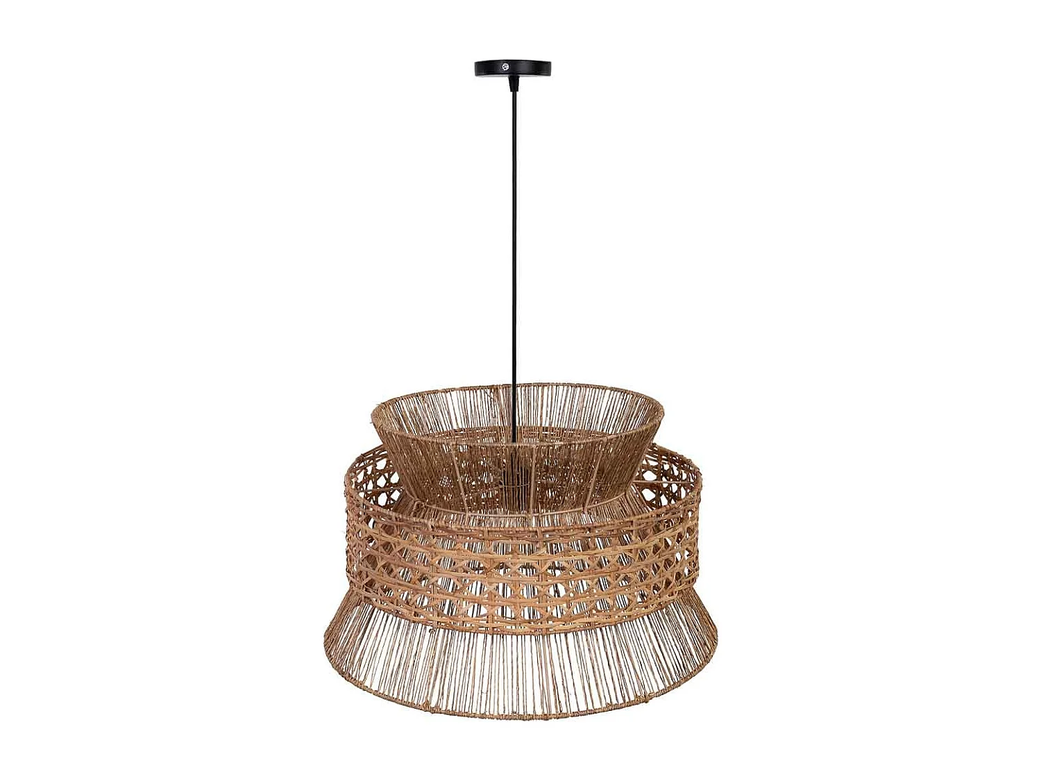 Lâmpada de teto de rattan e juta marrom D50x33h cm