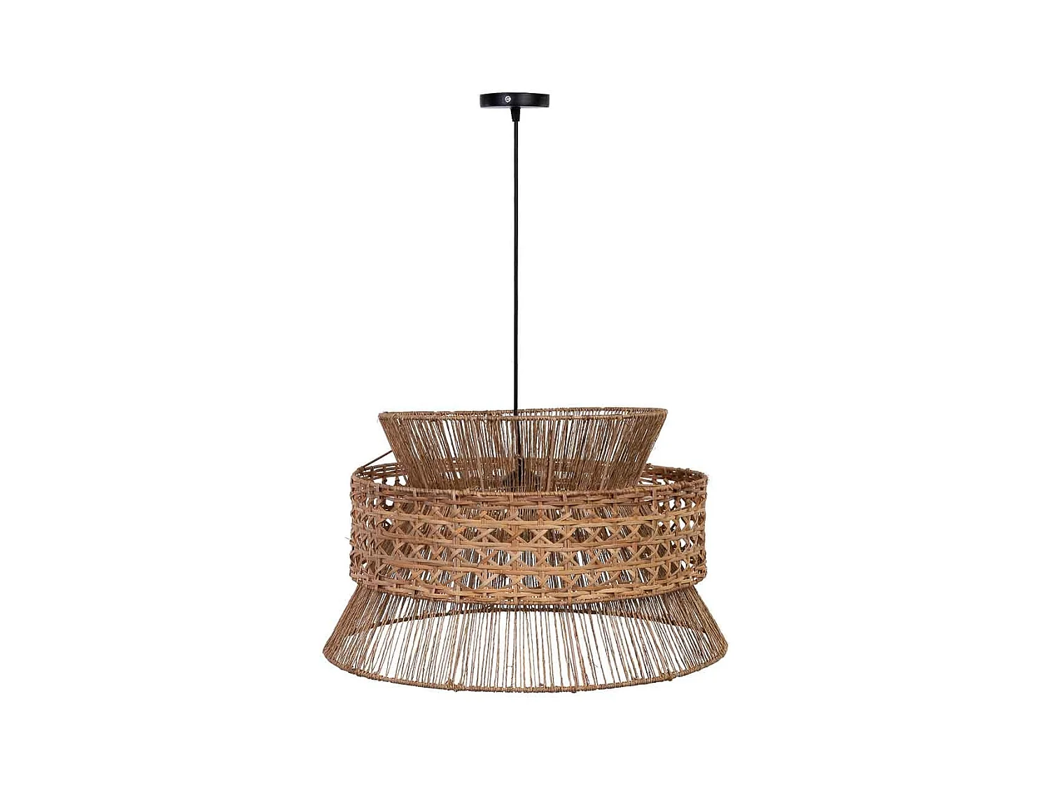 Lampe de plafond en rotin et jute marron D50x33h cm