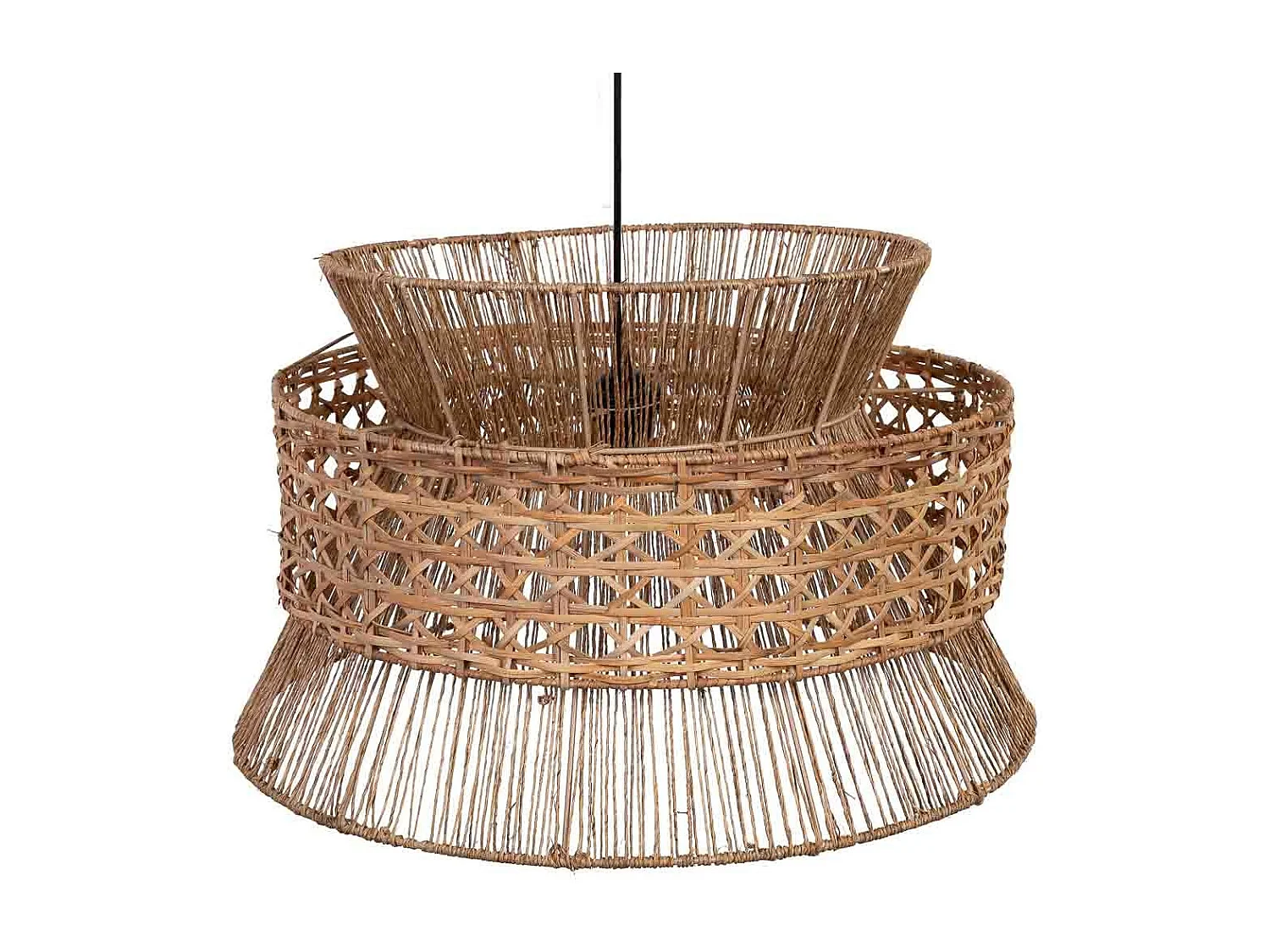 Lampe de plafond en rotin et jute marron D50x33h cm